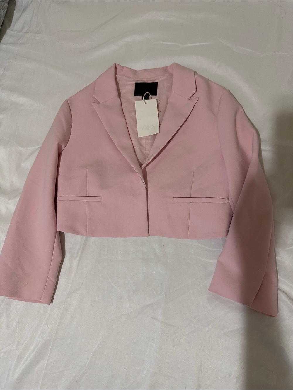 Kids Cropped Blazer Jacket - Light Pink
